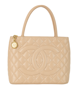 Medallion Tote, Leather, Beige, 15206413(2011), DB, 2*